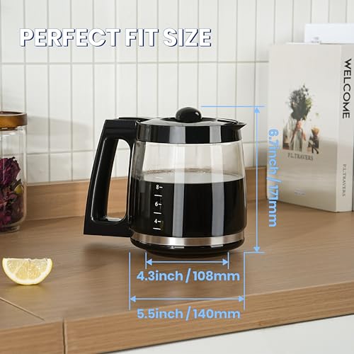 12-Cup Glass Replacement Carafe Compatible with Hamilton Beach Coffee Maker