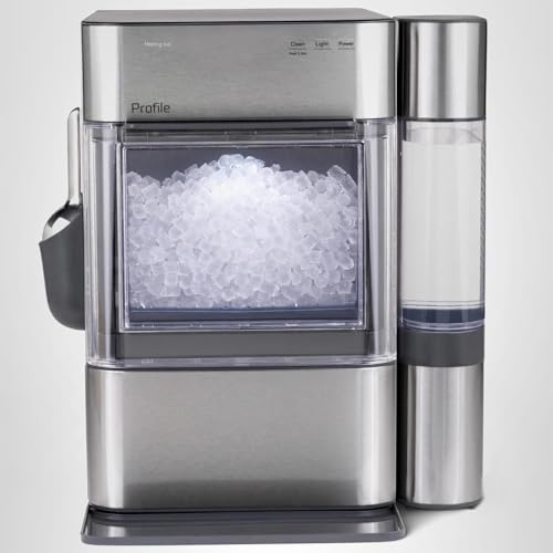GE Profile Opal 2.0 Ultra Nugget Ice Maker with .75 Gallon Side Tank and Scale Inhibiting Filter, Scoop Included, 38 lbs in 24 Hours, Pellet Ice Machine with WiFi & Smart Connected, Stainless Steel