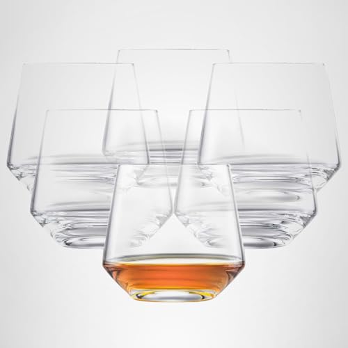 ZWIESEL GLAS Pure Whiskey Glass (Set of 6), Tumblers for Whiskey, Dishwasher-Safe Tritan Crystal Glasses, Made in Germany (13 Ounce)