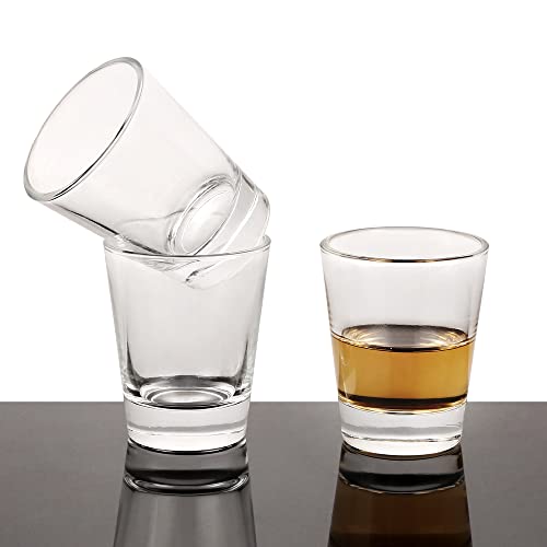 BTGLLAS Heavy Base Shot Glasses, 1.5 oz Sets of Clear Shot Glass (24 Pack), Measuring Cup for Espresso, Liquid, and Wine - Heavy Glass (Glass, 24Pack)
