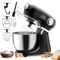 HAVATO Stand Mixer,12 Speed Tilt-Head Electric Mixer With 5.3 Quart Stainless Steel Mixing Bowl,Kitchen Mixer With Egg Whisk, Dough Hook, Beater & Baking Spatula, BLACK