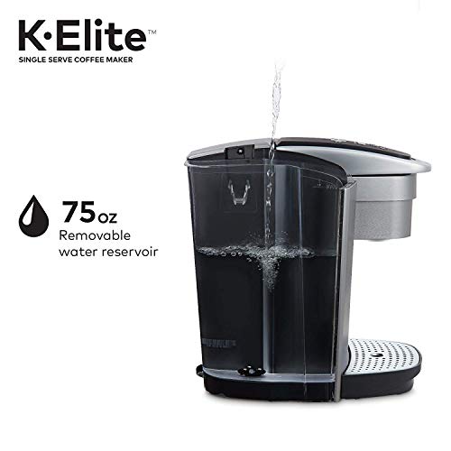 Keurig C K-Elite Maker, Single Serve K-Cup Pod Brewer, with Iced Coffee Capability, Extra Included, 75oz, Brushed Silver Plus Filter Bundle