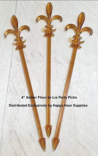 Set of 6 Happy Hour Supplies 12 oz Frosted Collins/Zombie Glass w/Signature Cocktail Picks