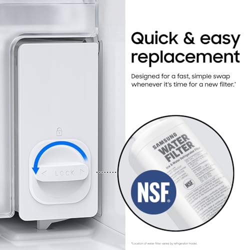 Samsung HAF-QIN/EXP Genuine Refrigerator Water Filter, Reduces 99% of Harmful Contaminants for Clean, Clear Drinking Water, 6-Month Life, Easy Install, Pack of 1