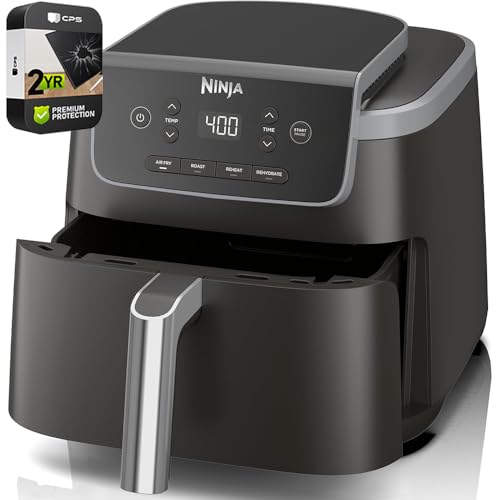 Ninja AF141 Air Fryer Pro 4in1 5QT Air Crisp Technology Nonstick Basket (Renewed) Bundle with 2 YR CPS Enhanced Protection