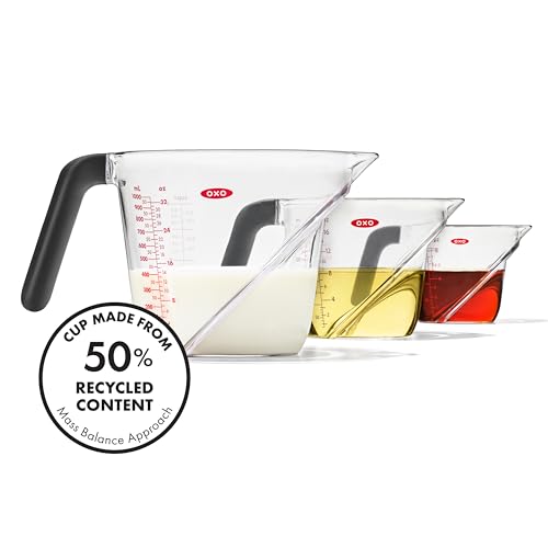 OXO Good Grips Angled Measuring Cups with Markings, Multi Size 3-Piece Set