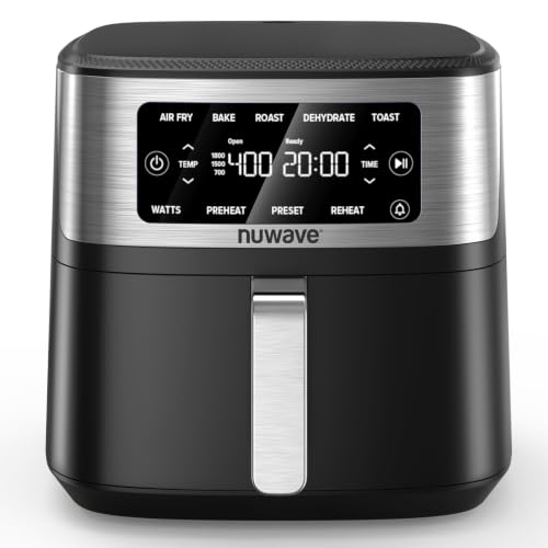 Nuwave Brio Plus 6-in-1 Air Fryer, 7-Qt Large Capacity, 50°F, 400°F Precise Temp Control, Non-Toxic PFAS-Free
