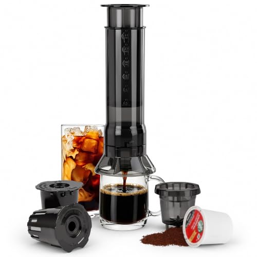 BLACKSMITH FAMILY French Press Coffee Maker, Dual Brew Coffee Press for K Cup Pod & Ground