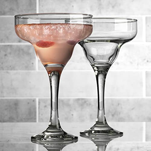 Glaver's Margarita Glasses Set Of 4, 10 oz. Bar Glasses for Cocktails, Martini, Margarita, Dessert, and Everyday Use Crystal Clear Classic Martini Glasses, Dishwasher safe.