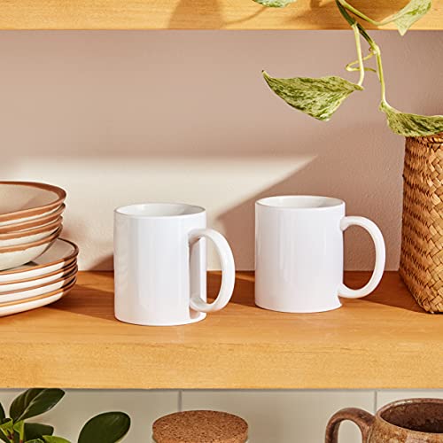 Cricut Beveled Blank, Ceramic-Coated, Dishwasher & Microwave Safe Mug to Decorate, Mug Press & Infusible Ink Compatible,12 Oz Sublimation, Ideal for Crafts and Printing, 2 Count, White