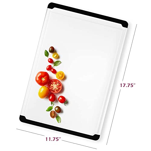 Extra Large Plastic Cutting Board for Kitchen - 18 Inch Dishwasher Safe Cutting Board, Reversible Chopping Board with Juice Groove + Non Slip Feet for Meat, Fruit, Vegetables, Meal Prep by Belwares