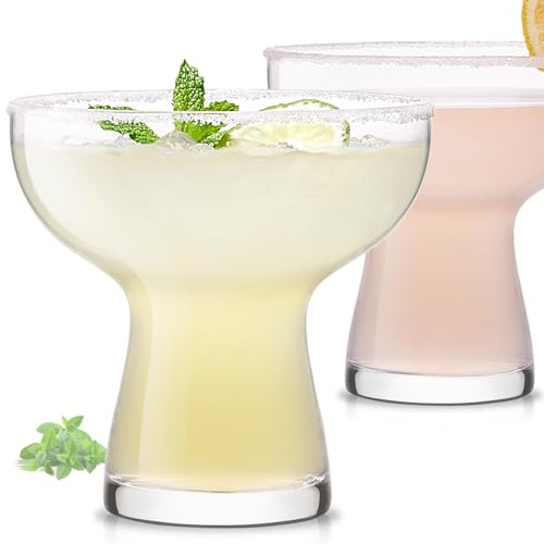 LUNA & MANTHA Martini Glasses, Martini Cocktail Glasses for Margarita, Manhattan, Cosmopolitan, Espresso, Home Bar, Evening Parties, Birthdays, Housewarming Gift,Set of 2-14oz