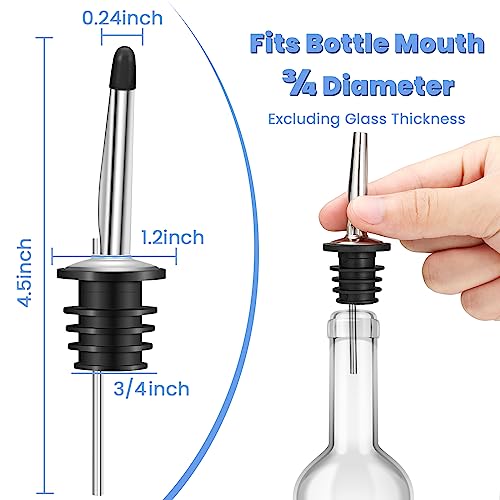 24 Pack Liquor Pour Spouts Set - Stainless Steel bottle spout and Liquor Pourers Dust Caps Covers