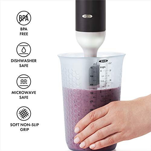 OXO Good Grips 4-Cup Squeeze & Pour Silicone Measuring Cup with Stay-Cool Pattern