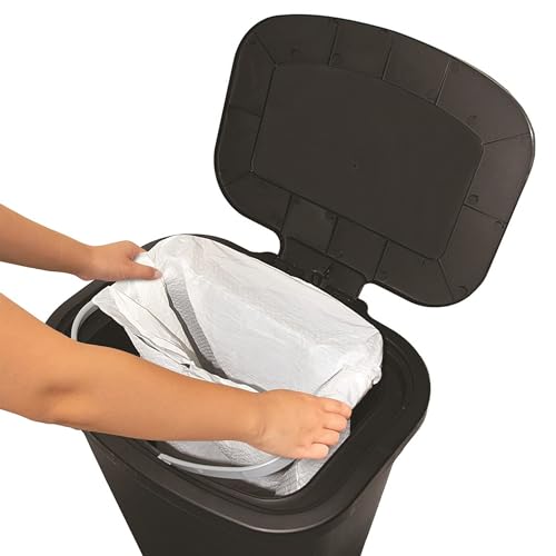 Glad 20 Gallon Trash Can with Clorox Odor Protection | Plastic Kitchen Waste Bin | Hands Free with Step On Foot Pedal and Garbage Bag Rings, Black