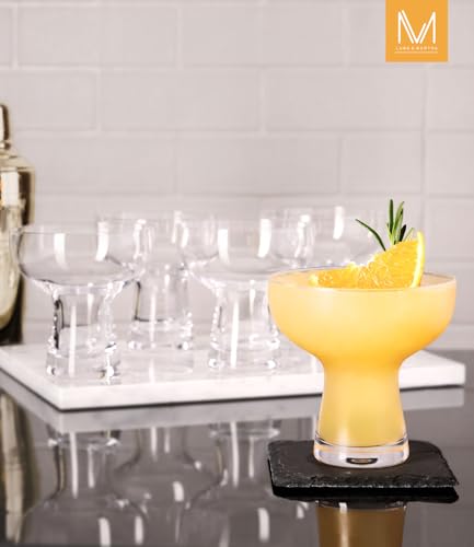 LUNA & MANTHA Martini Glasses, Martini Cocktail Glasses for Margarita, Manhattan, Cosmopolitan, Espresso, Home Bar, Evening Parties, Birthdays, Housewarming Gift,Set of 4 10oz