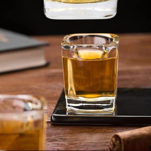 Encheng Shot Glasses Set with Heavy Base,2.2 oz Mini Square Whiskey Shot Glasses bulk, 40 pack Clear Espresso Shot Glass for Whiskey and Liqueurs,Ideal for Christmas,Halloween and Thanksgiving
