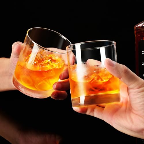 Fruit Punch Whiskey Glasses Set of 2, 10 OZ Old Fashioned Glass, Whiskey Glasses in Bar and Party, Whiskey Glasses, Bourbon Glass, Liquor Vodka, Whiskey Gifts for Men, Gift for Men, Christmas Gift