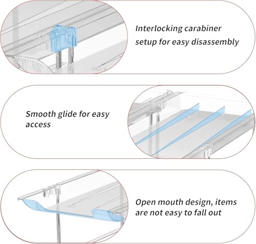 Attelite Can Organizer for Pantry, 3 Sets 4 Tiers Can Storage Organizer Pantry,Soda Can Organizer for Fridge 48 Cans Rack Automatic Rolling Stackable Canned Food Organizer,Clear