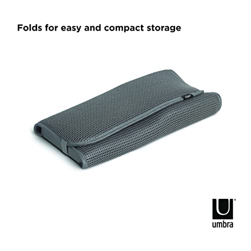 Umbra Udry Dish Drying Rack, Folding Dish Drainer Mat, Mini, Dark Grey