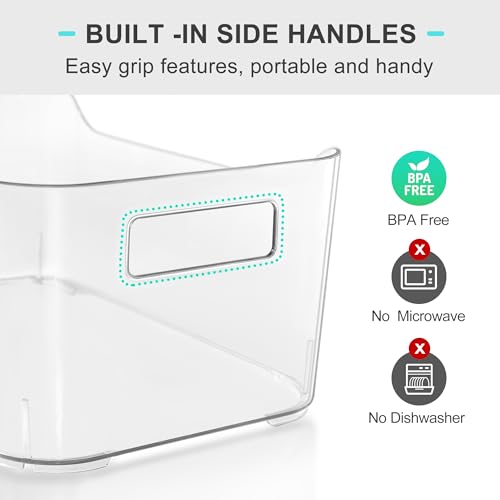 Heyuzb Pantry Organizers and Storage, 12 Pack Clear Plastic Storage Bins for Freezer, Multi-Use Organizer Bins for Kitchen, Office, Fridge, Cabinet and Shelf Organizing