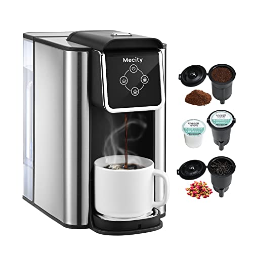 Mecity Coffee Maker 3 in 1 Single Serve Coffee Machine, Compatible with K cup Capsules, Instant Coffee Pot, Tea
