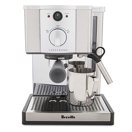 Breville ESP8XL Cafe Roma Stainless Espresso Maker, 9x9x12, Silver
