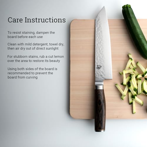 Shun Cutlery Medium Hinoki Cutting Board, 15.75" x 10.75" Wooden Japanese Chopping Board for Kitchen, Medium-Soft Wood Preserves Knife Edges, Forest Stewardship Council Certified