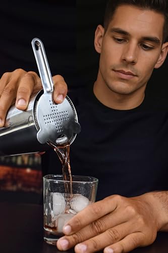 TheBarsentials Cocktail Strainer Set Stainless Steel Bar Tools with Stirring Spoon - Hawthorne, Julep, & Fine-Mesh Sifter for Drinks