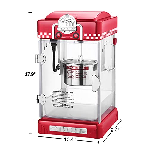 Great Northern Popcorn Company 83-DT5621 Northern Company Red GNP Little Bambino 2-1/2 Ounce Retro Style Popcorn Popper Machine, 2.5 Ounce