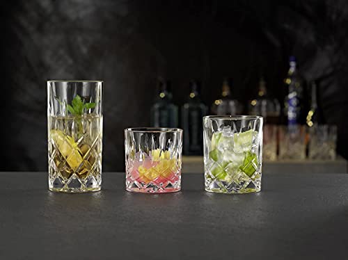 Nachtmann Noblesse 13 oz Crystal Glass Long Drink, Set of 4 – 6" Cut Crystal Lead-Free Highball Glasses for Cocktails, Sparkling Drinks & Beverages – Machine-Made Barware for Tabletop Use