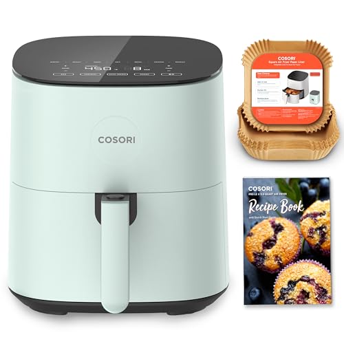 Cosori Air Fryer Pro LE 5 Qt with 20PCS Paper Liners, 9 Functions, Green