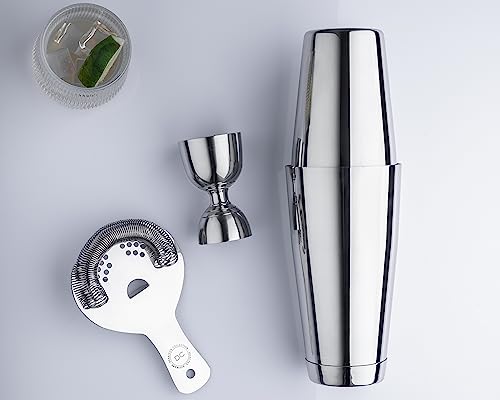 Hawthorne Strainer, Stainless Steel Cocktail Strainer with High Density Spring for Professional Bartenders and Mixologists, Mirror Polished, One Strainer (Stainless Steel)