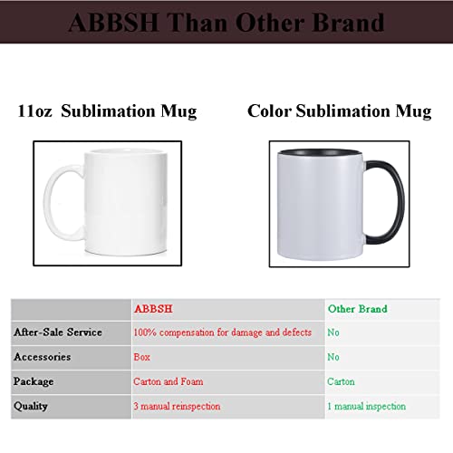 ABBSH Sublimation Mugs, Sublimation White Coffee Mugs Tazas Para Sublimacion Blank 11 OZ With Box for for Coffee, Soup, Tea, Milk, Latte, Hot Cocoa Set of 12