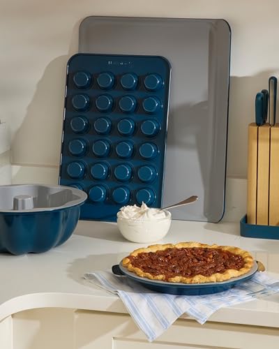 Caraway Pie Pan - 9” Non-Stick Ceramic Baking Pan with Handles - Oven Safe up to 550ºF - Non-Toxic, PTFE & PFOA Free - Cream