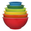 ATRDTO Classic Mixing Bowl Set, Microwave and Dishwasher Safe,Ideal for Baking, Prepping, Cooking and Serving Food (Set of 6) (Red)