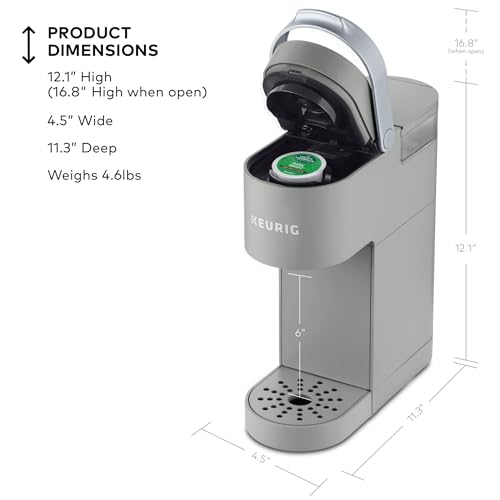 Keurig K-Mini Single Serve K-Cup Pod Coffee Maker, 6 to 12oz Brew size, with Cord Storage, Perfect for Small Spaces, Studio Gray