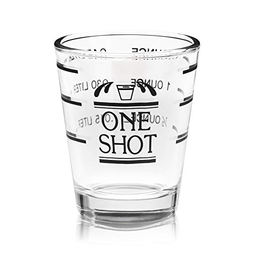 True Bullseye Measuring Shot Glasses, Cocktail Accessories, Reusable Measuring shot Glass, Set of 1, 1.5 oz.