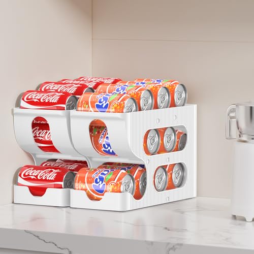Sotfamily FIFO Soda Can Organizer for Pantry or Fridge, Holds 24 Cans