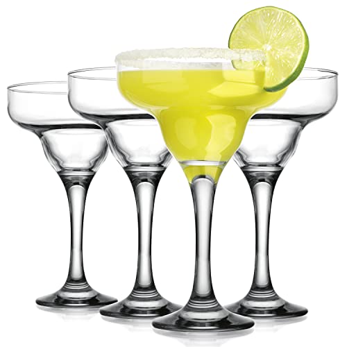 Glaver's Margarita Glasses Set Of 4, 10 oz. Bar Glasses for Cocktails, Martini, Margarita, Dessert, and Everyday Use Crystal Clear Classic Martini Glasses, Dishwasher safe.