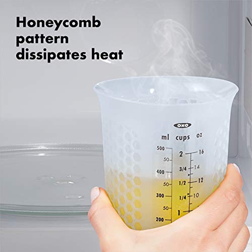 OXO Good Grips 4-Cup Squeeze & Pour Silicone Measuring Cup with Stay-Cool Pattern