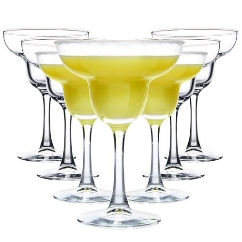 CYUFU Margarita Glasses Set of 7, Classic Clear Cocktail Glasses Set for Espresso Martini, Cosmopolitan, Manhattan, Housewarming, Engagement Party Gift, 10 Ounce Capacity