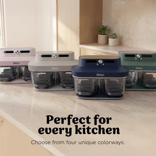 Ninja Crispi DualZone 6-in-1 Glass Air Fryer | With Nontoxic, 2x 4qt Containers & Lids | Microwave, Freezer, Dishwasher Safe | 450°F Max Temp | 1785 Watt | Rose Quartz | DD101PK1