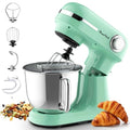 Plum chef 5.5QT Electric Stand Mixer, 12-Speed Tilt-Head Food Mixer, Dough Mixer with Dishwasher Safe Stainless Steel Bowls, Dough Hook, Flat Beater, Whisk, Perfect for 4-6 Family,Green