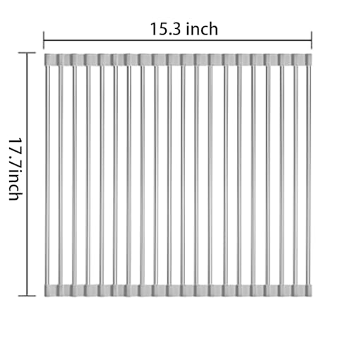HGLuKGO Roll up Dish Drying Rack, 17.7"x15"