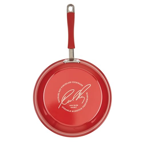 Rachael Ray Cucina Nonstick Frying Pan Set / Fry Pan Set / Skillet Set - 9.25 and 11 Inch, Cranberry Red