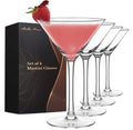 Bella Vino Set of 6 Martini Glasses, Cosmopolitan Margarita Glass Cups, Whiskey, Gin, Tequila, Tall Cocktail Glasses Bar Drinking Glasses Goblet Gift Set.