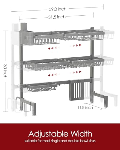 Sakugi Dish Drying Rack Over The Sink, Dish Drainer for Kitchen Counter