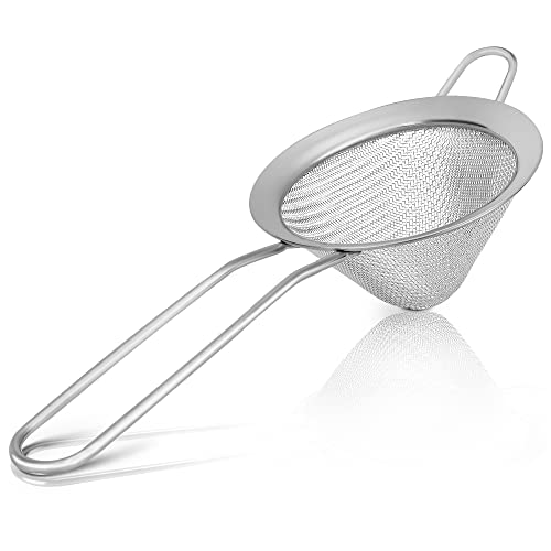 Upgraded 3.3" 304 Stainless Steel Fine Mesh Strainers for Kitchen, Cocktail Strainer Tea Coffee Juice Strainer Food Strainer Mini Sieve Strainer, Silver