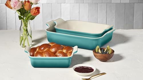 Le Creuset Stoneware Heritage 3-Piece Rectangular Baking Dish Set, Riviera
